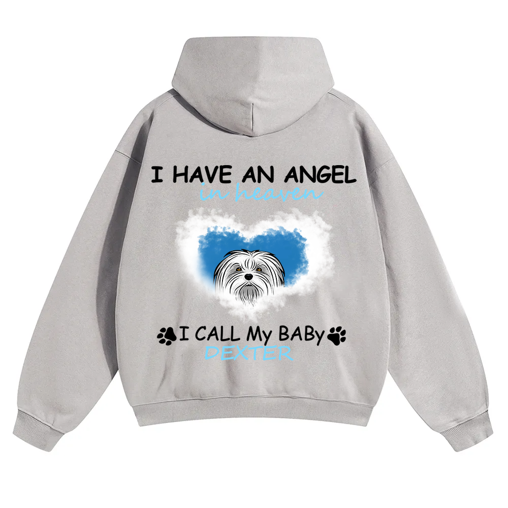 Have An Angel In Heaven - Personalized Custom Unisex Soild Color Hoodie