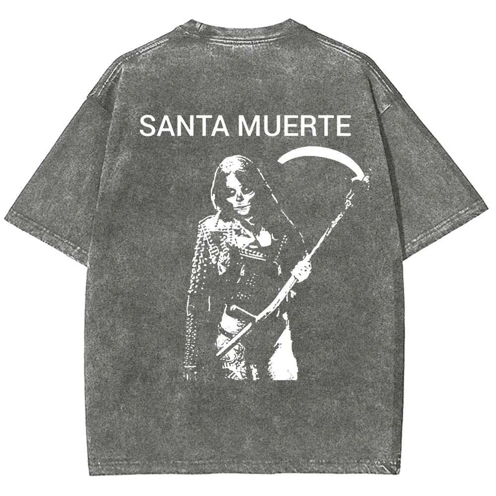 Unisex Vintage Santa Muerte Art Illustration t-Shirt