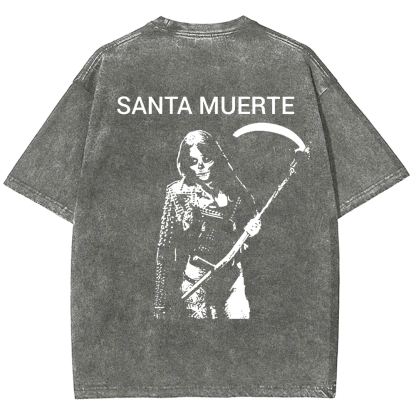 Unisex Vintage Santa Muerte Art Illustration t-Shirt