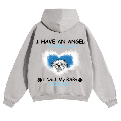 Have An Angel In Heaven - Personalized Custom Unisex Soild Color Hoodie