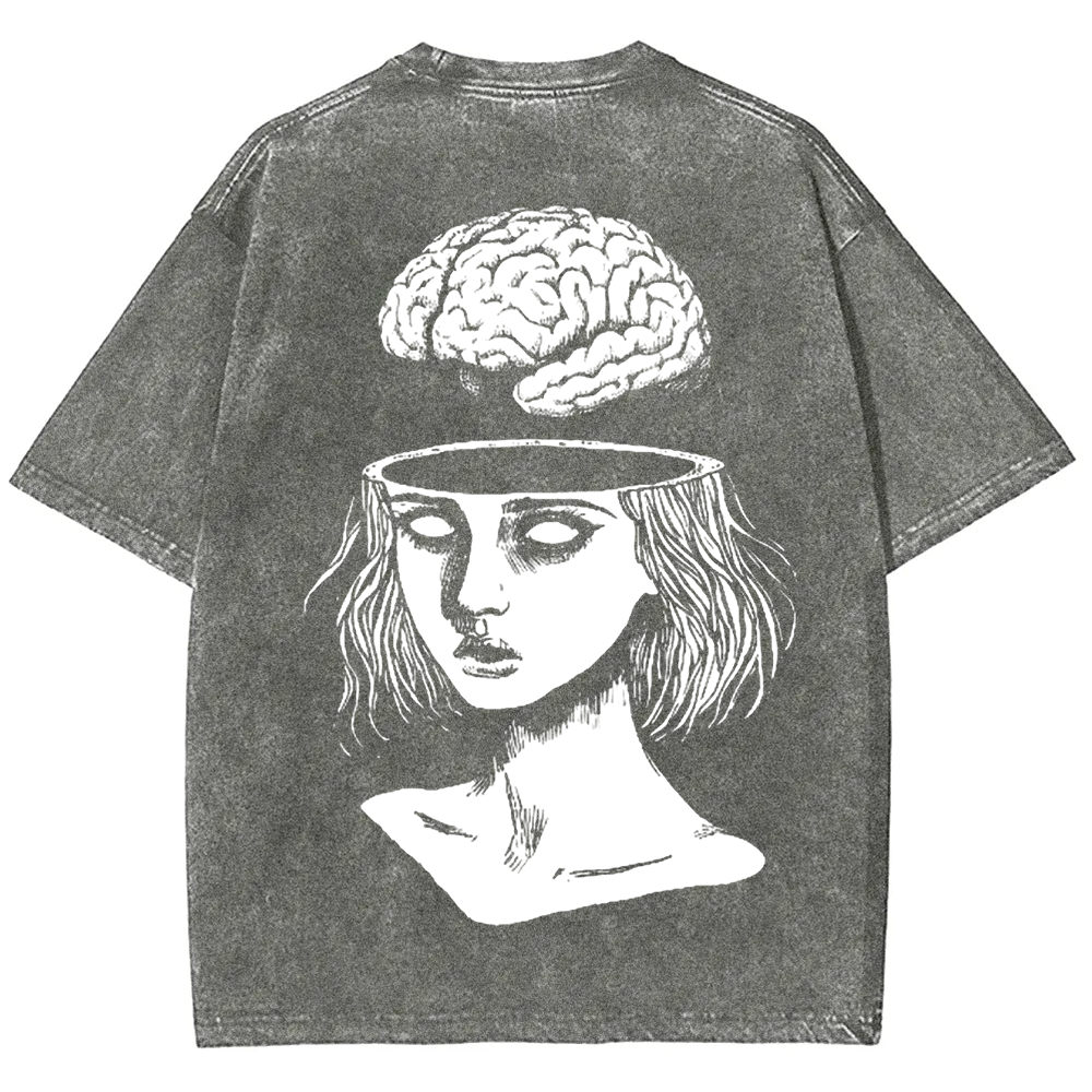 Unisex Vintage  Brain Escape Horror Art  t-Shirt