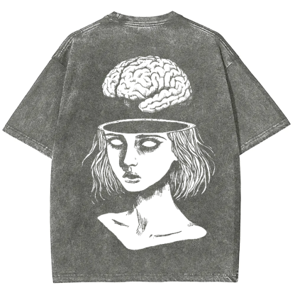 Unisex Vintage  Brain Escape Horror Art  t-Shirt