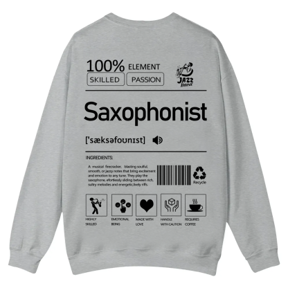 Saxophonist Unisex  Casual Crewneck Sweatshirt wearishow
