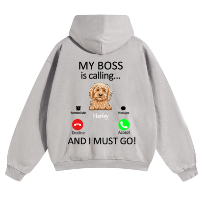 Dog Boss Calling - Personalized Custom Unisex Soild Color Hoodies wearishow