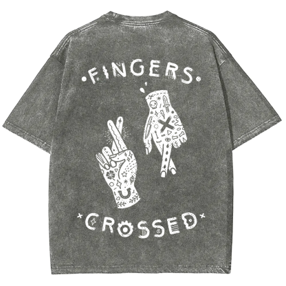 Unisex Vintage Fingers Crossed Music t-Shirt