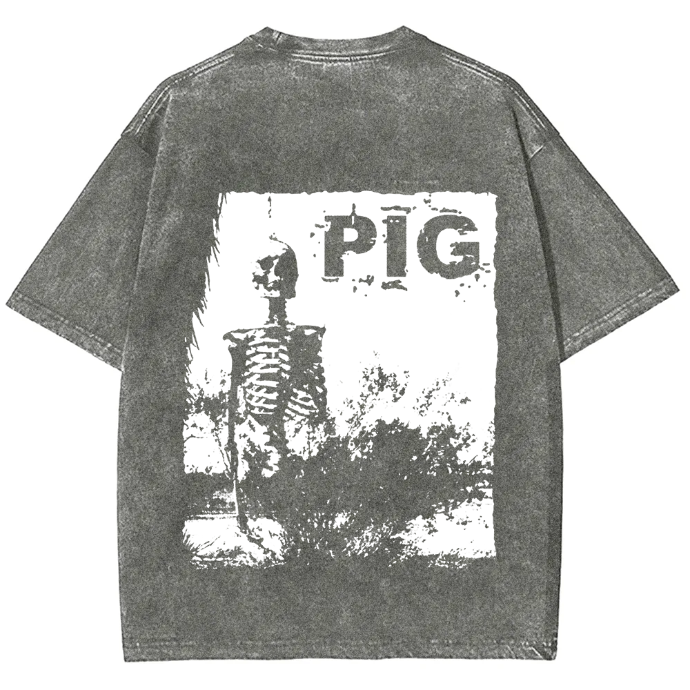 Unisex Vintage Pig Horror Movie t-Shirt