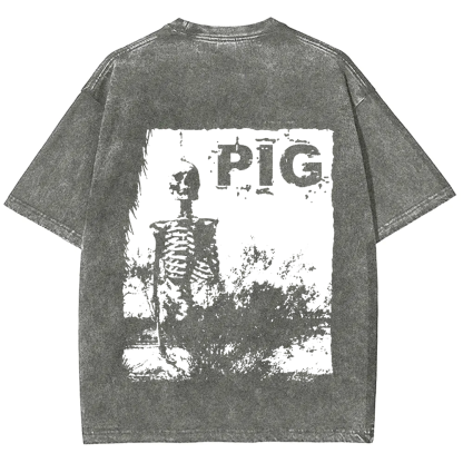 Unisex Vintage Pig Horror Movie t-Shirt