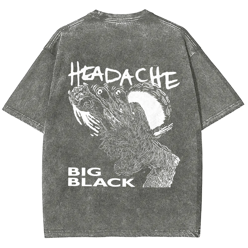 Unisex Vintage  Big Black Headache Song Music t-Shirt
