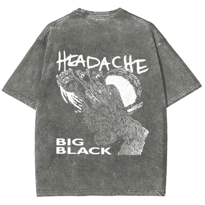 Unisex Vintage  Big Black Headache Song Music t-Shirt