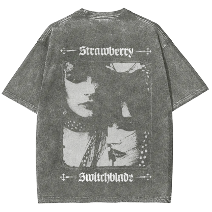 Unisex Vintage Strawberry Switchblade Band  t-Shirt