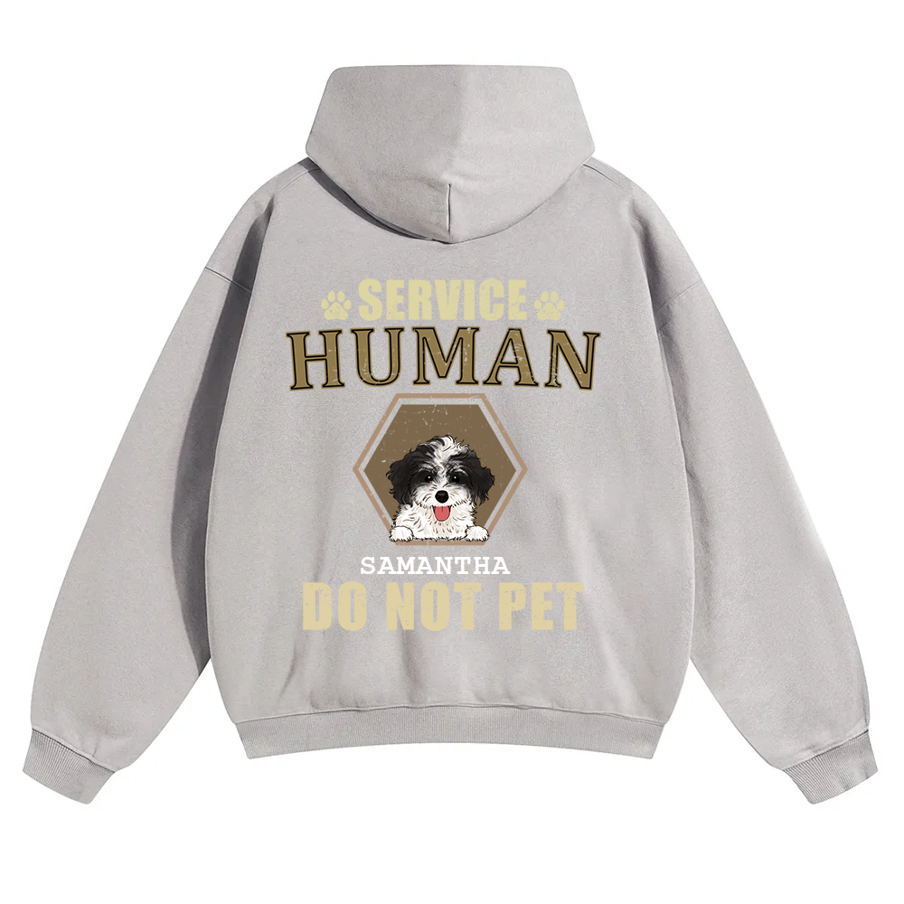 Service Human, Do Not Pet 4 - Personalized Custom Unisex Soild Color Hoodies wearishow