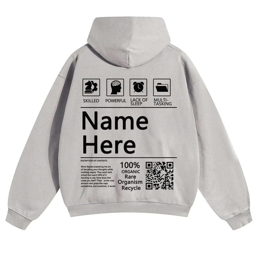QR Code Customized Unisex Solid Hoodie
