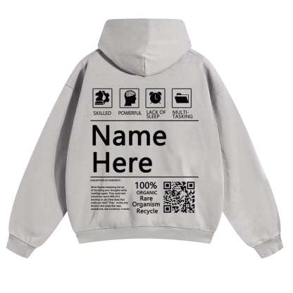 QR Code Customized Unisex Solid Hoodie