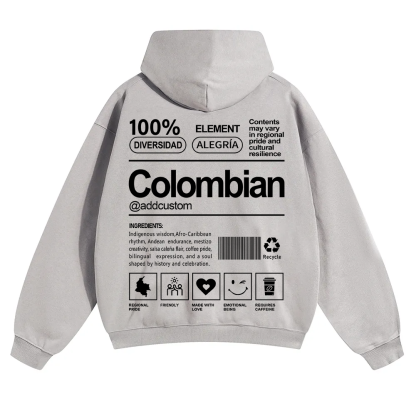 Colombian Addcustom Unisex Fit Color Hoodie wearishow