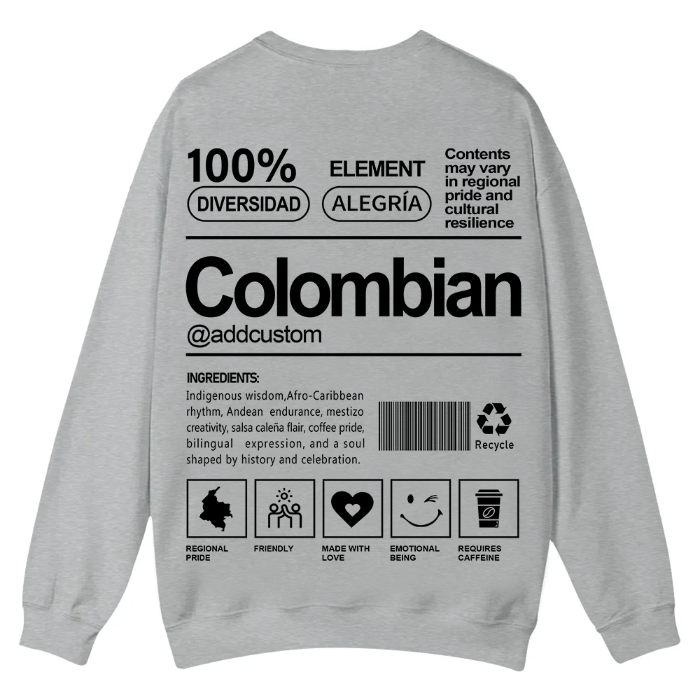 Colombian Addcustom Unisex Fit  Casual Crewneck Sweatshirt wearishow