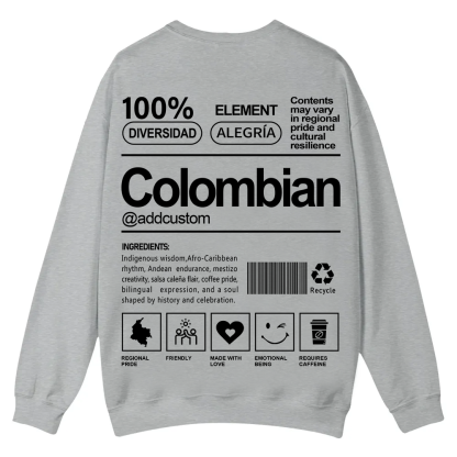 Colombian Addcustom Unisex Fit  Casual Crewneck Sweatshirt wearishow
