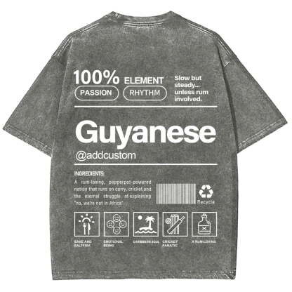 Guyanese Addcustom Unisex Fit  Washed T-Shirt