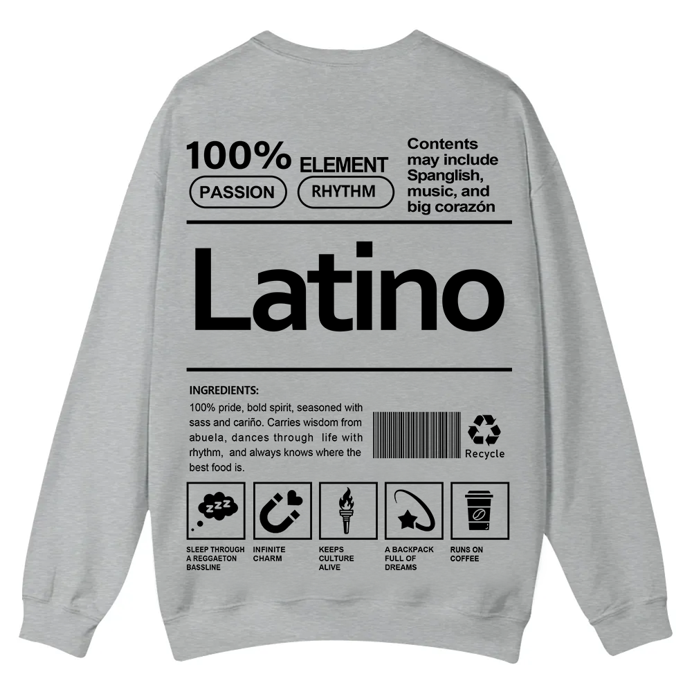 Latino Unisex Fit  Casual Crewneck Sweatshirt wearishow