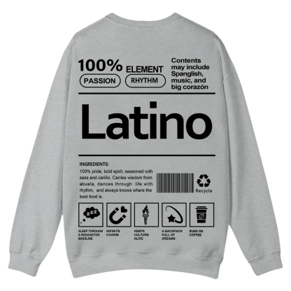 Latino Unisex Fit  Casual Crewneck Sweatshirt wearishow