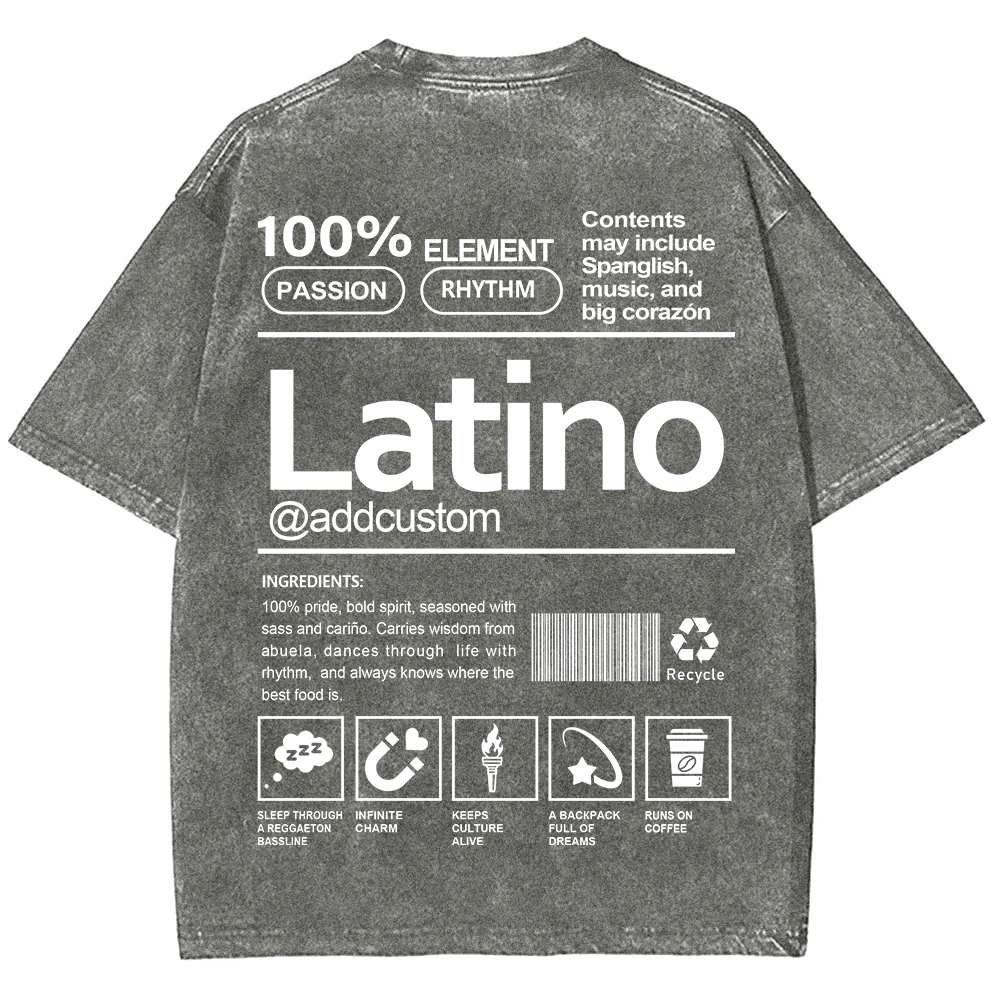 Latino Addcustom Unisex Fit  Washed T-Shirt