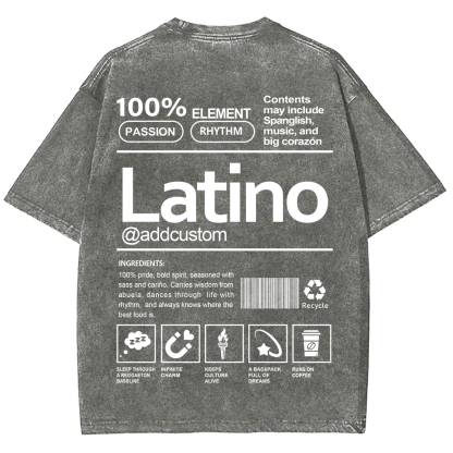 Latino Addcustom Unisex Fit  Washed T-Shirt