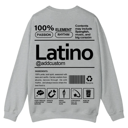Latino Addcustom Unisex Fit  Casual Crewneck Sweatshirt wearishow