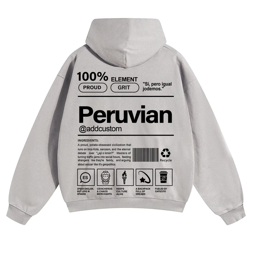Peruvian Addcustom Unisex Fit Color Hoodie wearishow