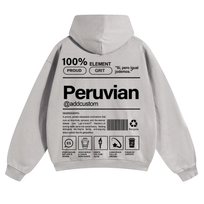 Peruvian Addcustom Unisex Fit Color Hoodie wearishow