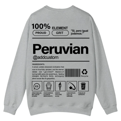 Peruvian Addcustom Unisex Fit  Casual Crewneck Sweatshirt wearishow