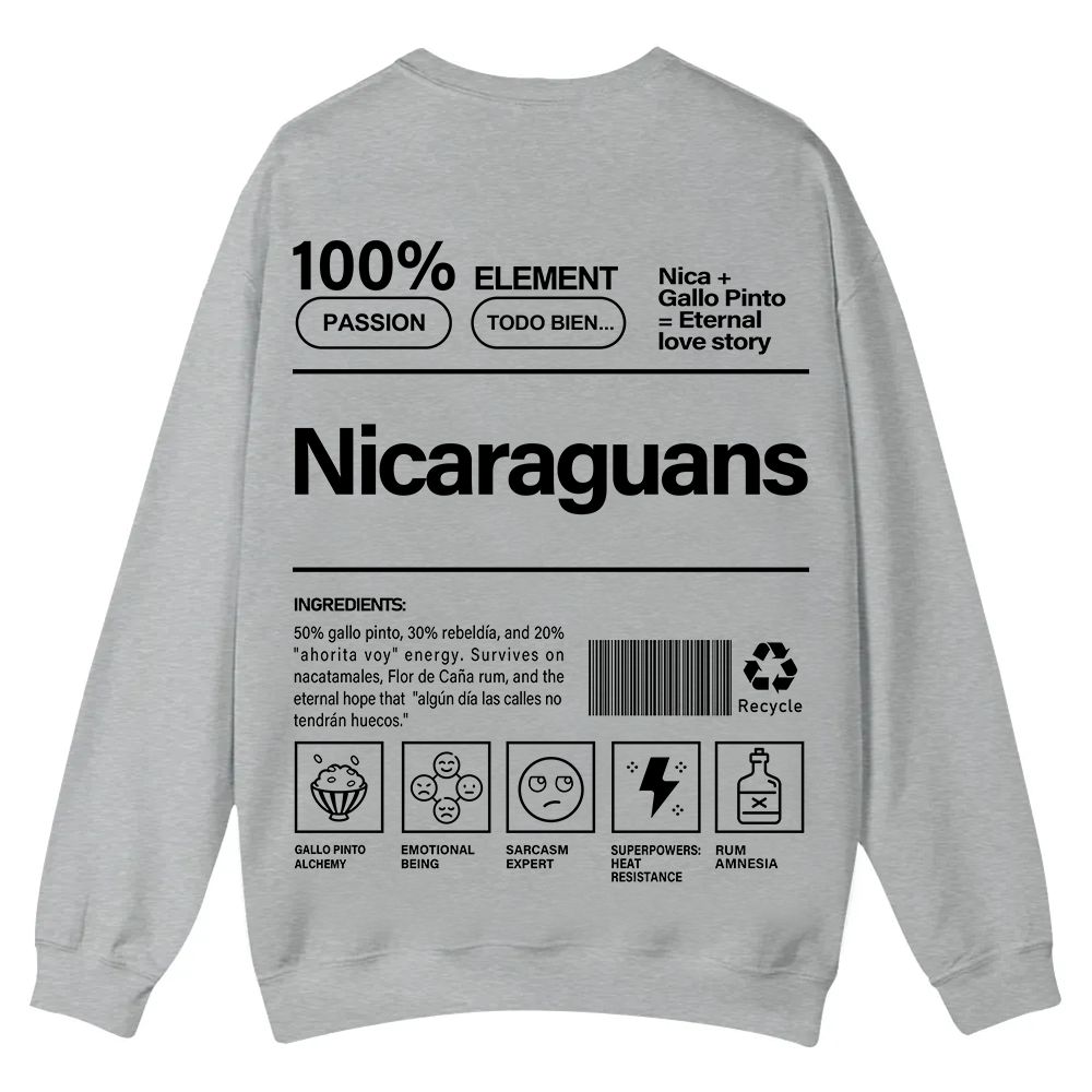 Nicaraguans Unisex Fit  Casual Crewneck Sweatshirt wearishow