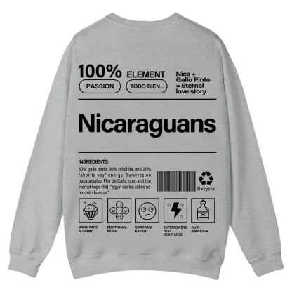 Nicaraguans Unisex Fit  Casual Crewneck Sweatshirt wearishow