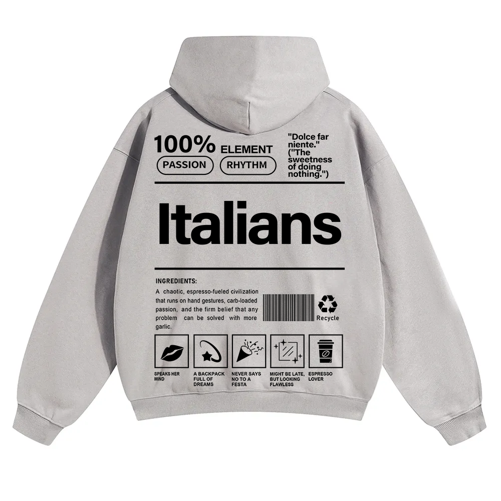 Italians Unisex Fit Color Hoodie wearishow