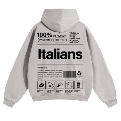 Italians Unisex Fit Color Hoodie wearishow