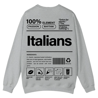 Italians Unisex Fit  Casual Crewneck Sweatshirt wearishow