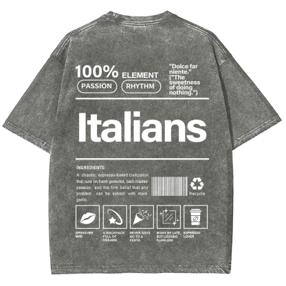Italians Unisex Fit  Washed T-Shirt