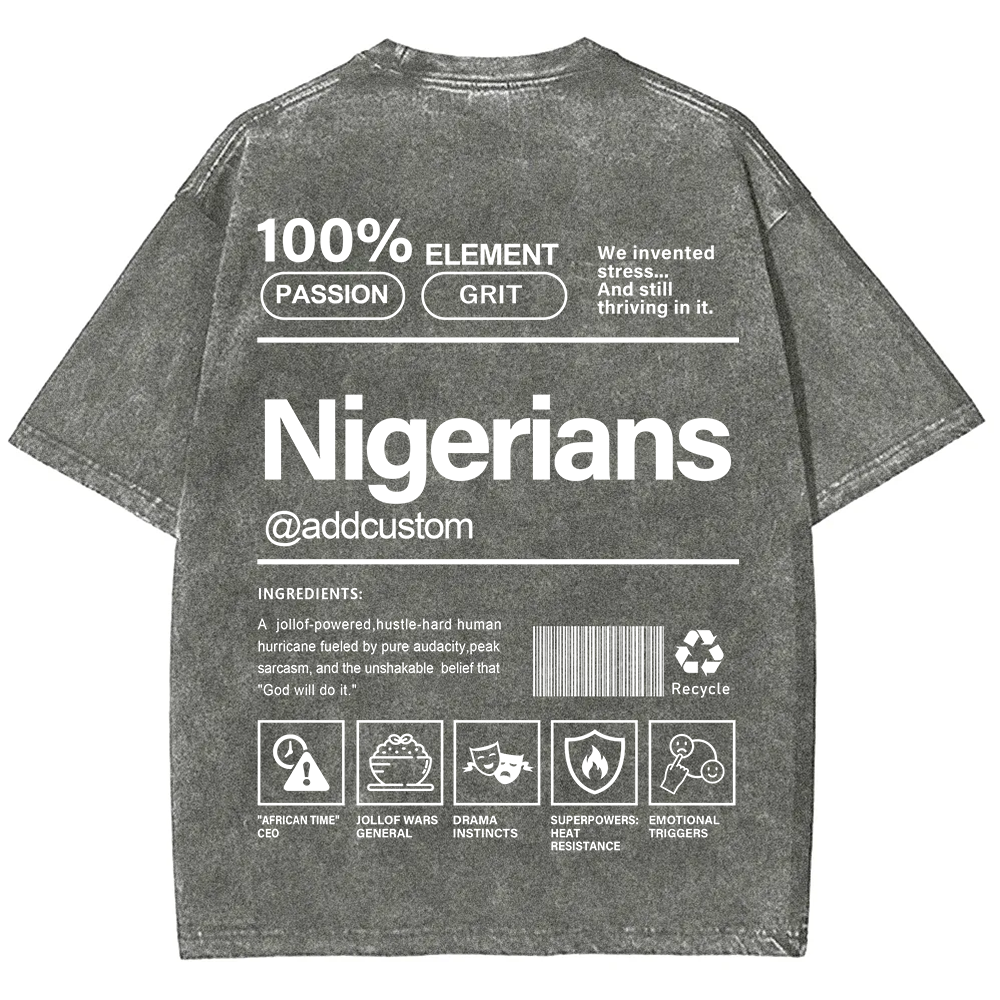 Nigerians Addcustom Unisex Fit  Washed T-Shirt