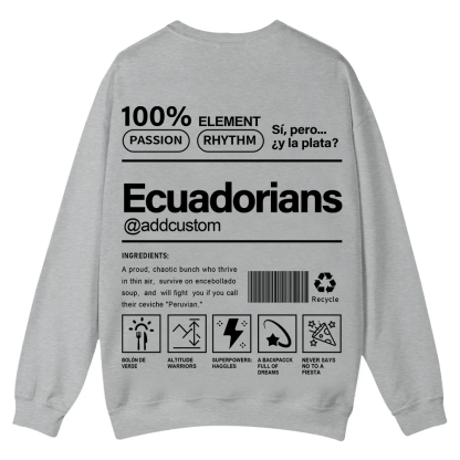 Ecuadorians Addcustom Unisex Fit  Casual Crewneck Sweatshirt wearishow