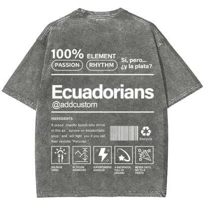Ecuadorians Addcustom Unisex Fit  Washed T-Shirt