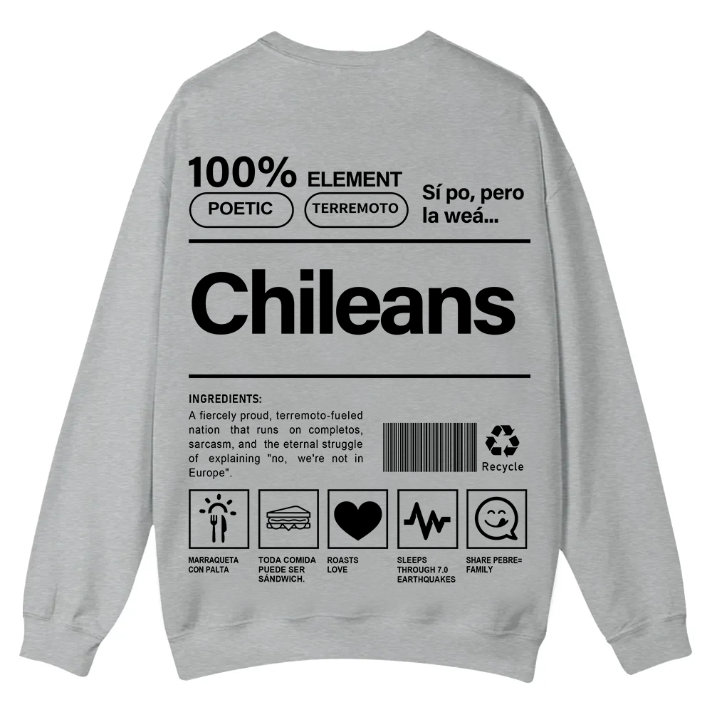 Chileans Unisex Fit  Casual Crewneck Sweatshirt wearishow