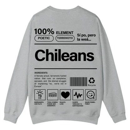 Chileans Unisex Fit  Casual Crewneck Sweatshirt wearishow