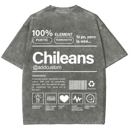Chileans Addcustom Unisex Fit  Washed T-Shirt