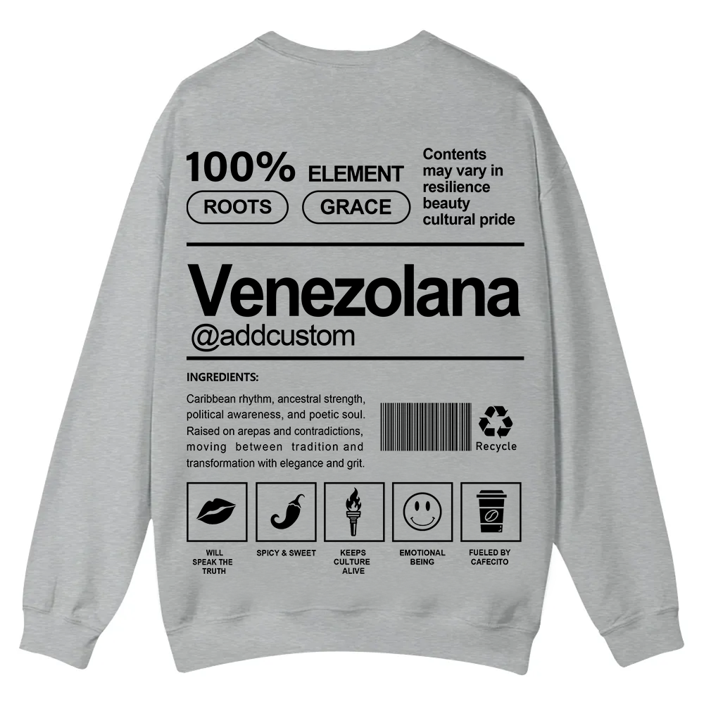 Venezolana Addcustom Unisex Fit  Casual Crewneck Sweatshirt wearishow