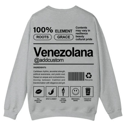 Venezolana Addcustom Unisex Fit  Casual Crewneck Sweatshirt wearishow