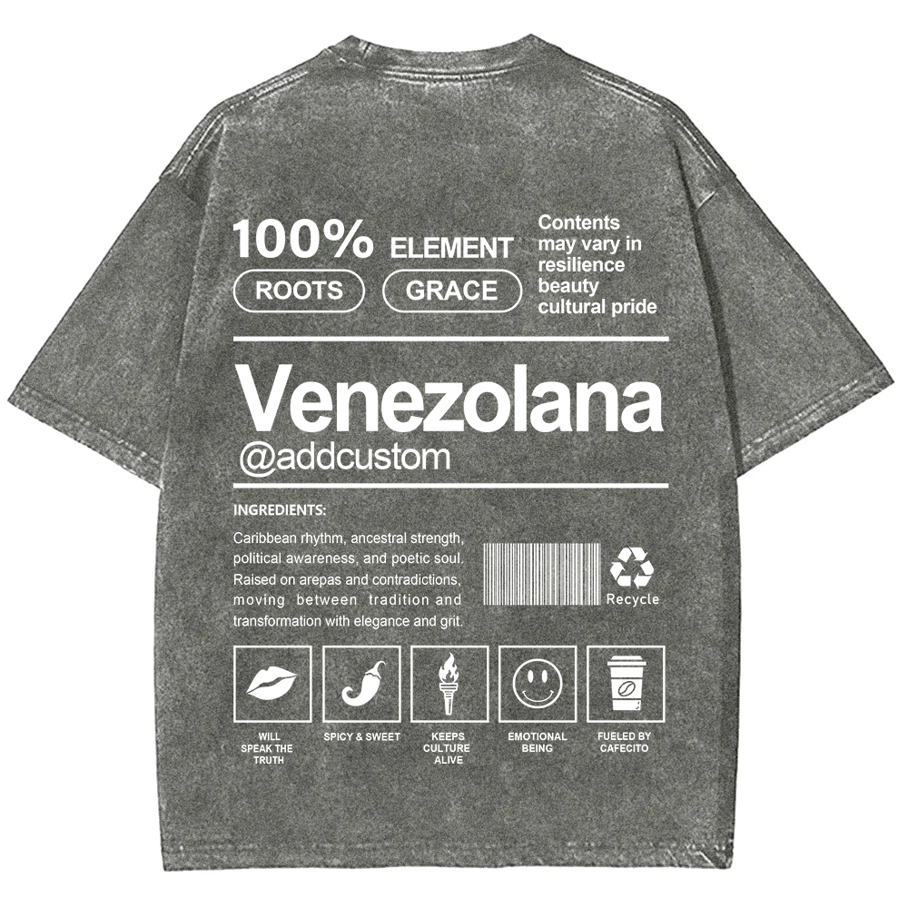 Venezolana Addcustom Unisex Fit  Washed T-Shirt