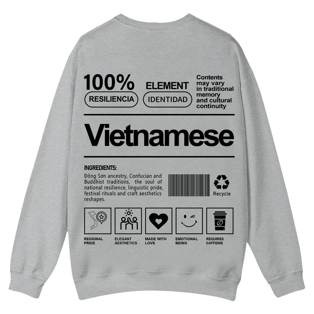 Vietnamese Unisex Fit  Casual Crewneck Sweatshirt wearishow