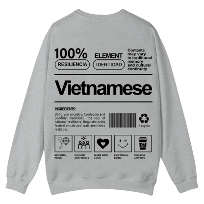 Vietnamese Unisex Fit  Casual Crewneck Sweatshirt wearishow