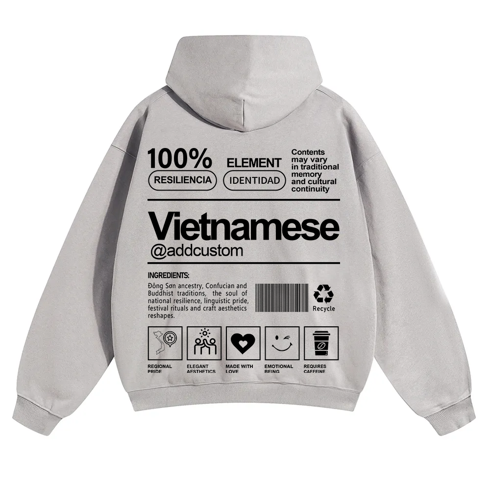 Vietnamese Addcustom Unisex Fit Color Hoodie wearishow