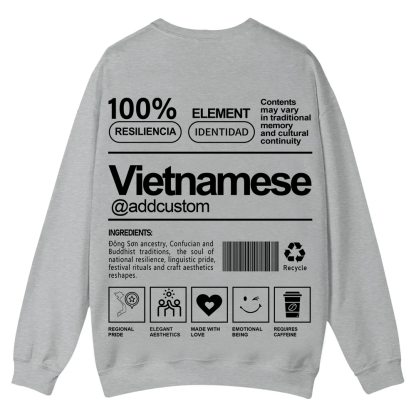 Vietnamese Addcustom Unisex Fit  Casual Crewneck Sweatshirt wearishow