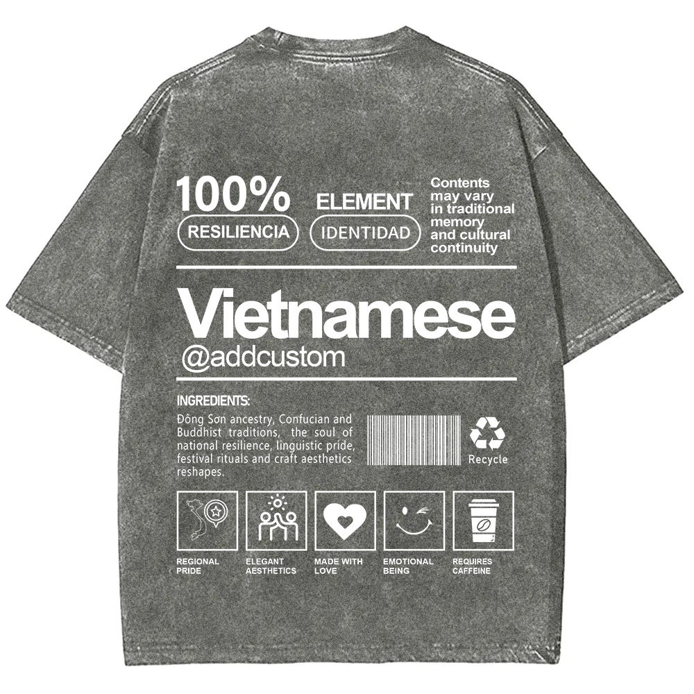 Vietnamese Addcustom Unisex Fit  Washed T-Shirt
