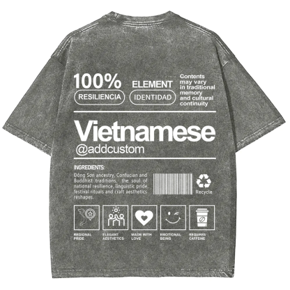 Vietnamese Addcustom Unisex Fit  Washed T-Shirt